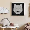 DIY Pearl Painting wolf for Home Wall Decor(25x25cm)