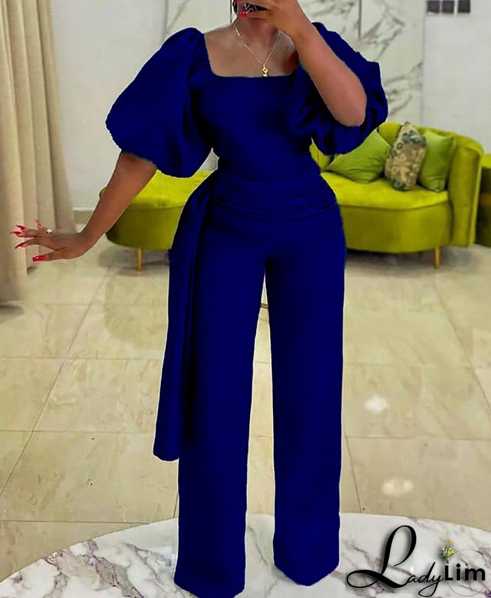 Women's Summer High Waist Chic Plus Size Jumpsuit