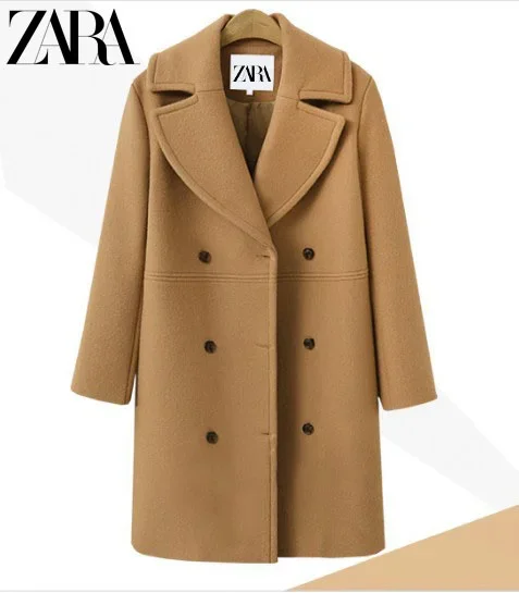 ZARA®🐑Jesienny i zimowy wełniany płaszcz średniej długości