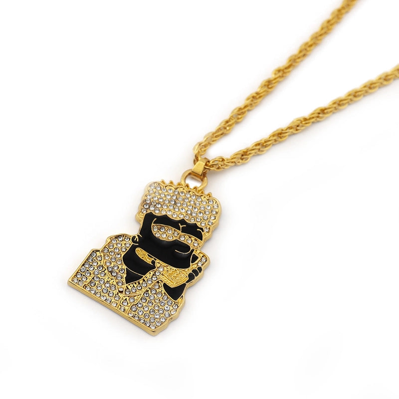 Cartoon Anime Simpsons Simpson Necklace Pendant Fashion Brand Hiphop Men And Women Hip Hop Ear Accessories