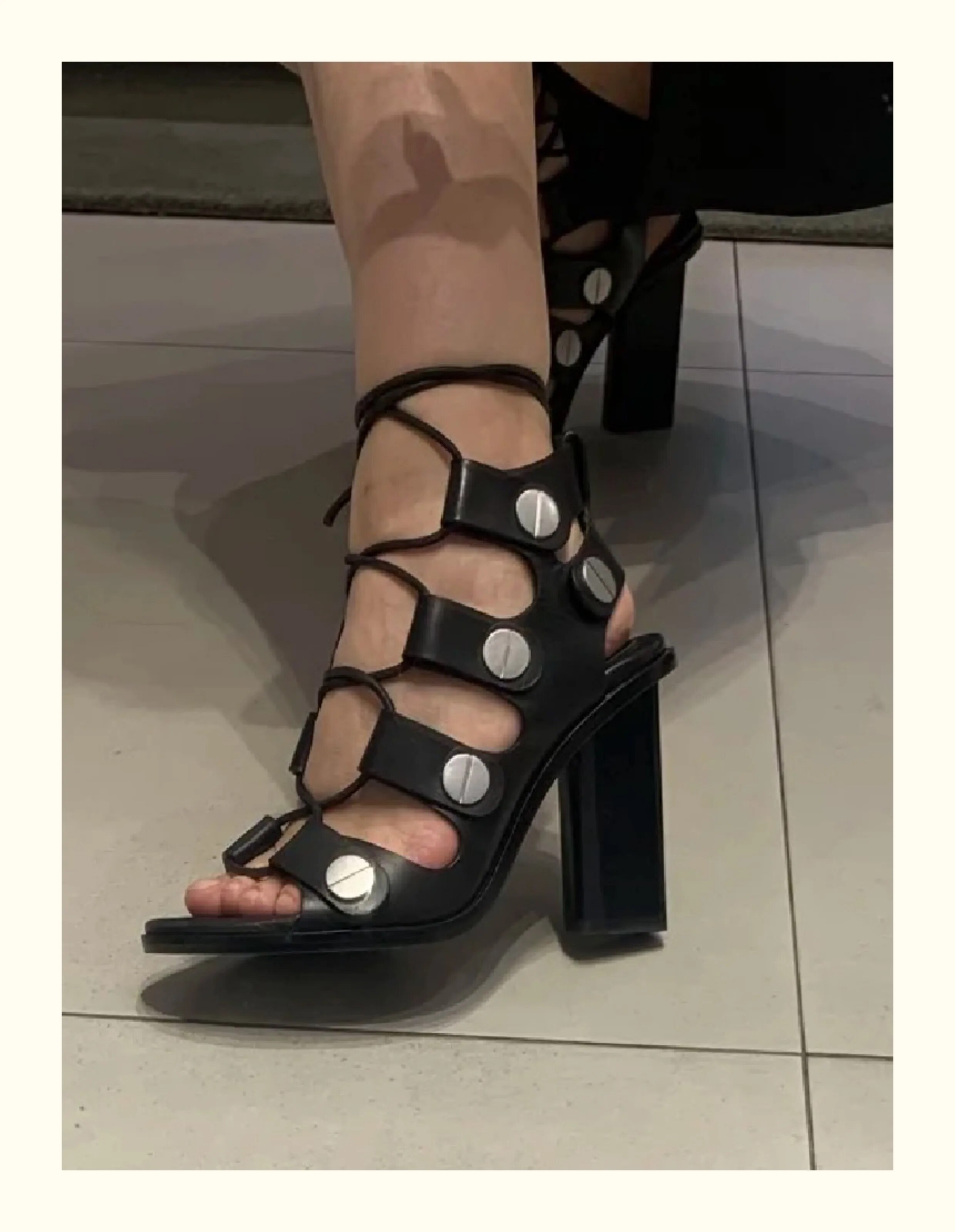 Cross Bandage High Heels Sandals Women High Heels Peep Toe Shoes Female Square Heel Ladies Sandals