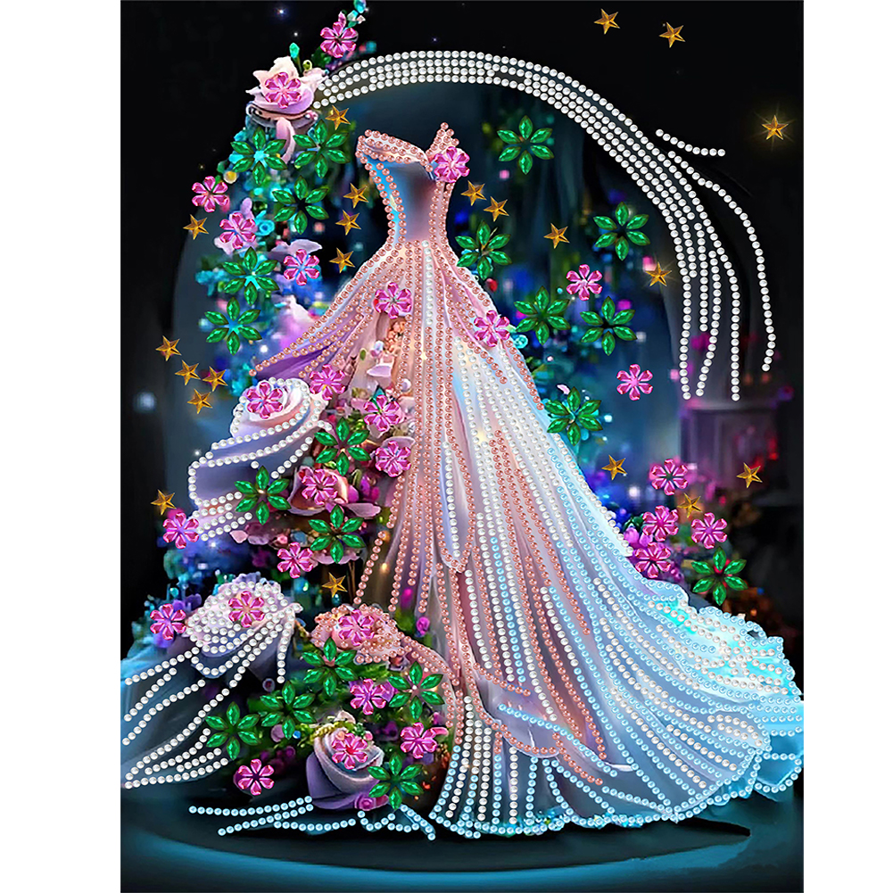 Dream Wedding Dress 30*40cm(canvas) special shaped drill diamond painting