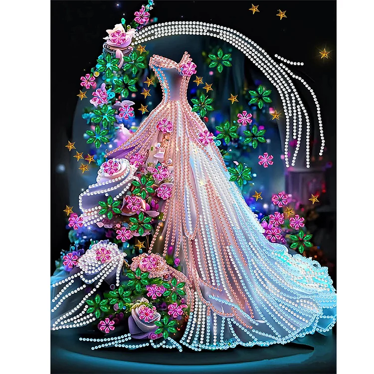 Dream Wedding Dress 30*40CM(Canvas) Special Shaped Drill Diamond Painting gbfke