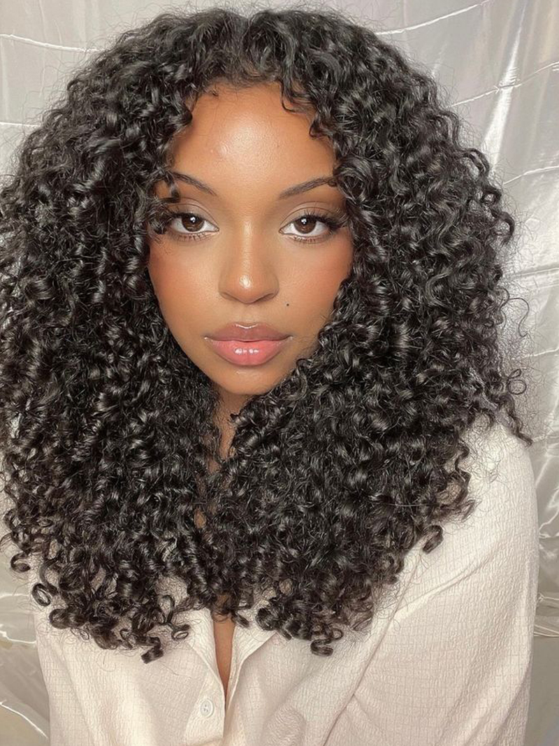 SDD Pixie Curly Glueless Pre‑Plucked Wigs| V‑Part & U‑Part Options | 100% Human Hair