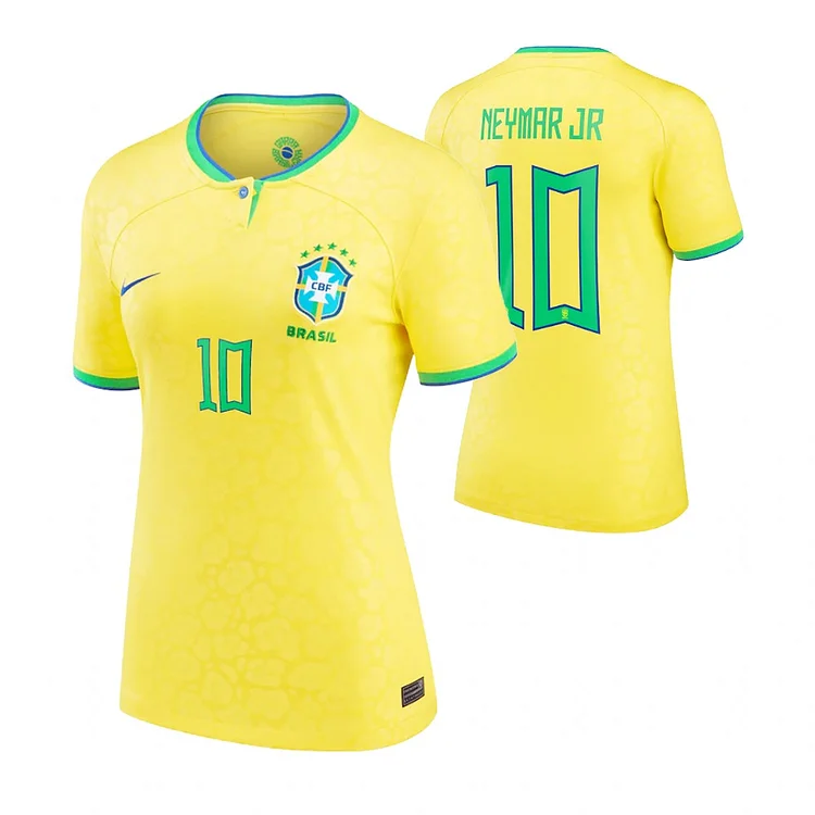 Frauen Brasilien Neymar Jr 10 Home Trikot WM 2022
