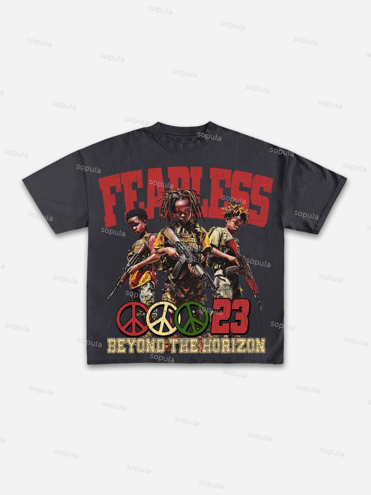 Anti-war Boys Graphic Print Cotton T-shirt - Sopula｜Premium Graphic Tees & Graphic Clothing