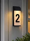 Solar Lighted House Numbers Luminous Outside Address Sign Smart Sensor Automatic LED Illumination Lamp Auto On/Off Villa Courtyard Number Plate Light Outdoor Doorplate Number Indicator
