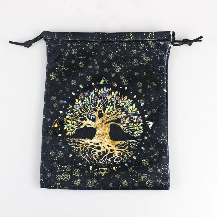 Olivenorma Tree Of Life Velvet Crystal Storage Bag