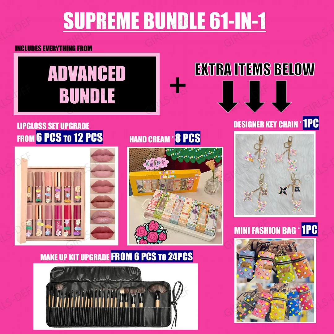 (BIRD) Mini designer bag and Beauty 62-IN-1 Set