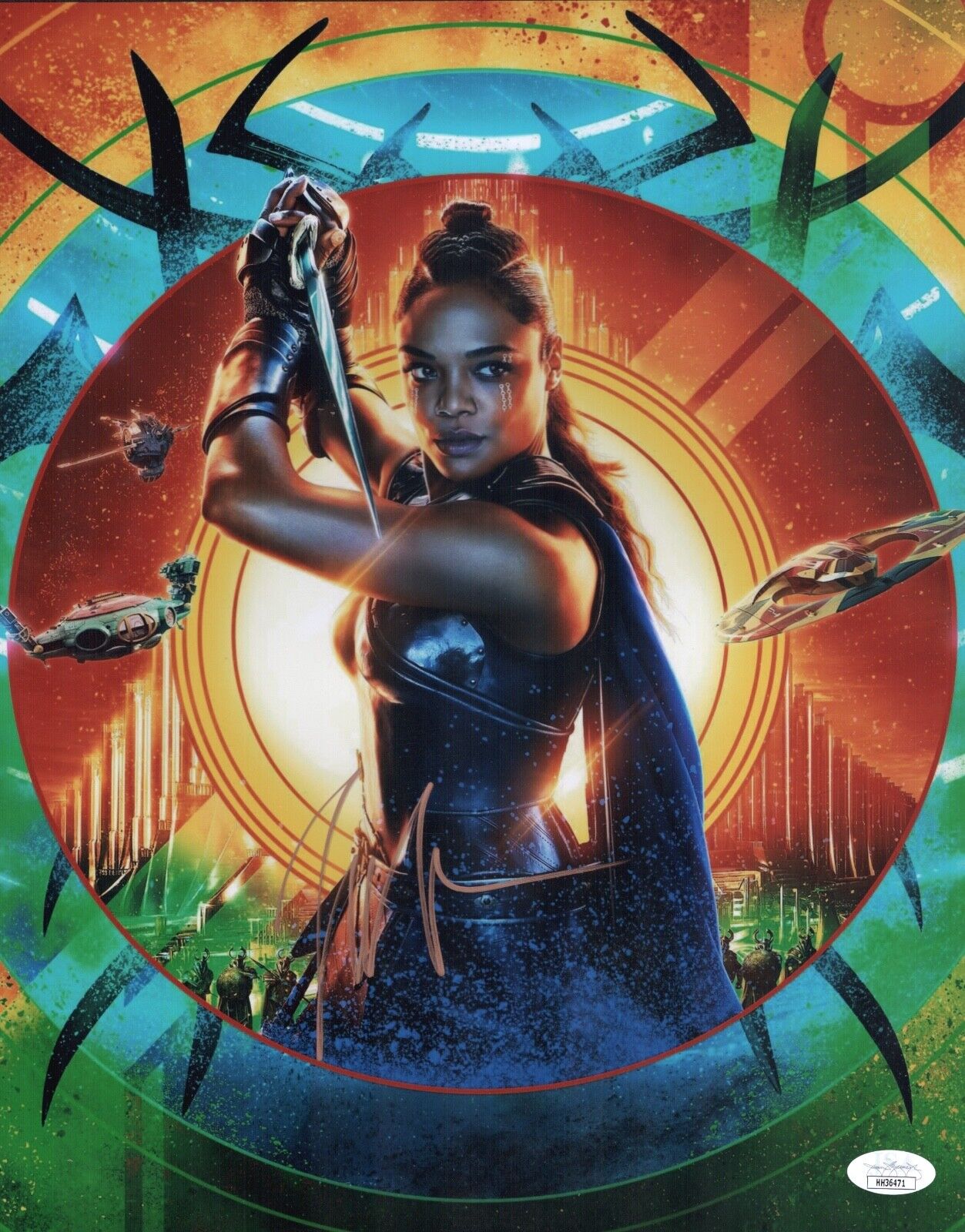 TESSA THOMPSON Signed THOR RAGNAROK 11x14 Photo Poster painting AVENGERS Autograph JSA COA Cert