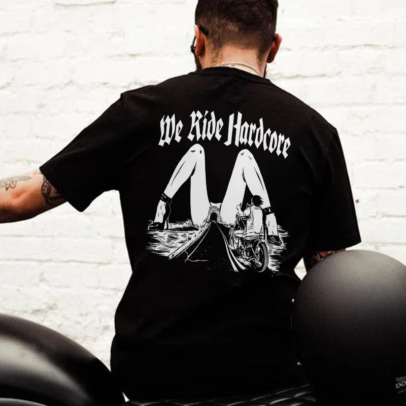 We Ride Hardcore Print Men's T-shirt -  
