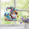 Diamond Painting Acrylic Jellyfish Gnome DIY Diamond Painting Hanging Pendant for Adults