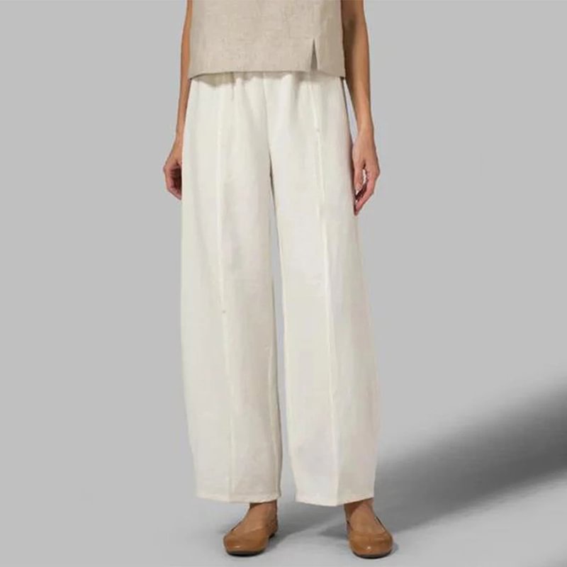 Casual Elastic Waist Solid Color Casual Pants