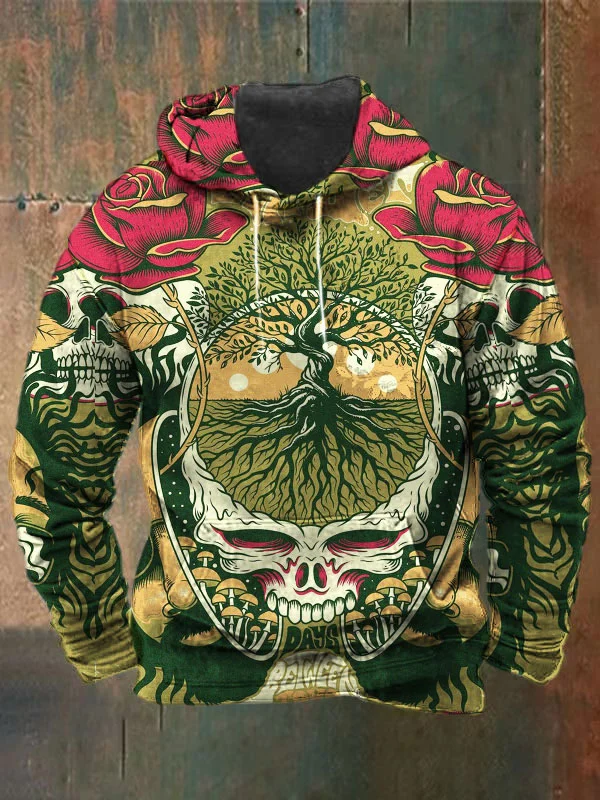 Unisex Skull Print Heavyweight Hoodies