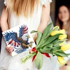 (US Only)6PCS DIY US Flag Eagle Wreath Diamond Art Greeting Cards Congratulations Cards