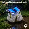Solar Butterfly Garden Statue Waterproof Imitation Stone Landscape Light for Outdoor Yard Patio Decor for Women Mom Grandma
