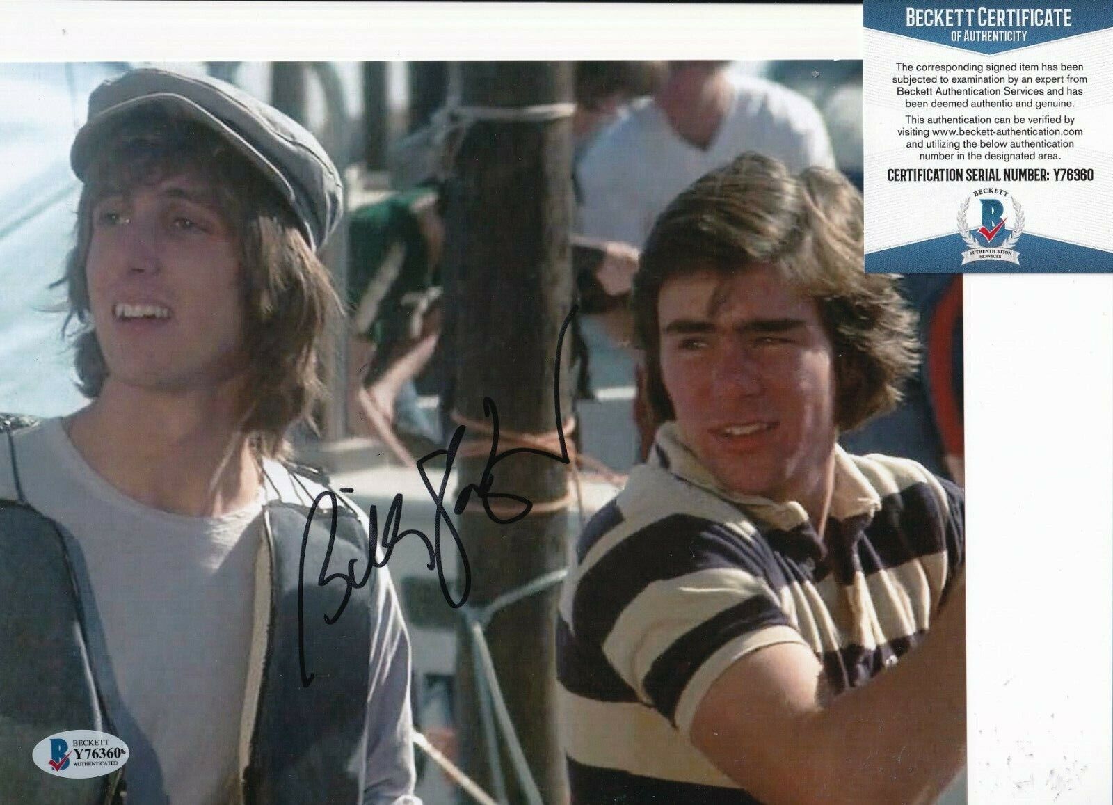 BILLY VAN ZANDT signed (JAWS) Movie *BOB* 8X10 Photo Poster painting BECKETT BAS Y76360