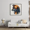 Silhouette Wolf - 14CT Counted Cross Stitch - 45*45cm - Animal