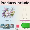 2D Flat DIY Hanging Diamond Art Kits DIY Home Decor Hanging Charm (Rose Wreath)