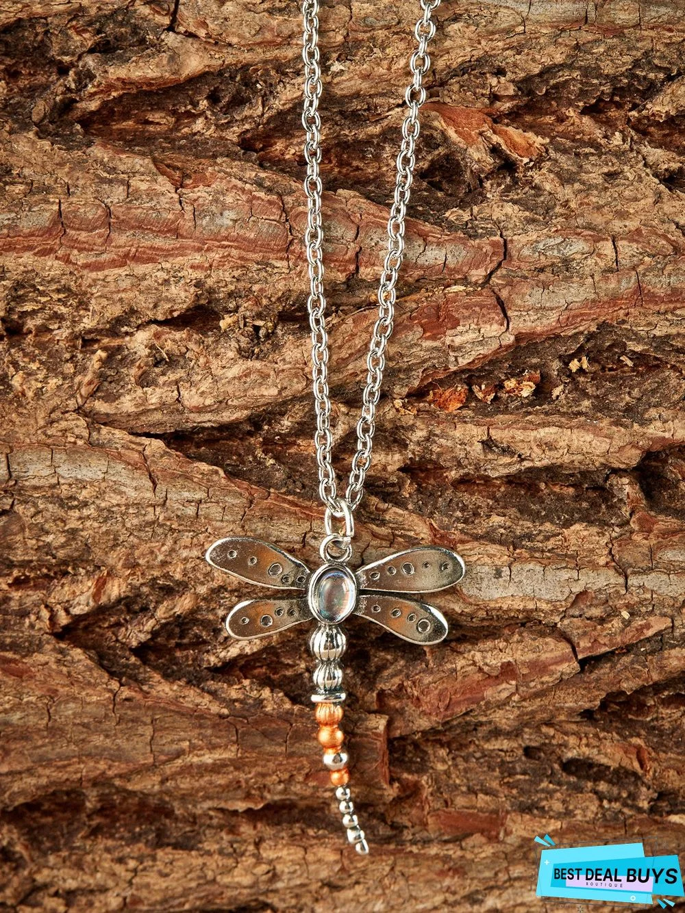 Ethnic Vintage Silver Dragonfly Turquoise Long Necklace Sweater Chain Jewelry