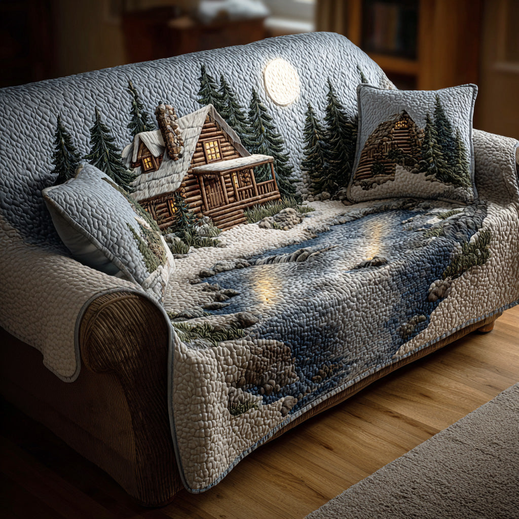 Woodland Rustic Calm Quilted Sofa Cover NCU0TD1796 everthome