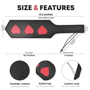 pornhint Pornhint BDSM Spanking Paddles 3 Hearts BDSM Paddle Cowhide Leather Paddle Slapper DDlg Slave Fetish BDSM-gear