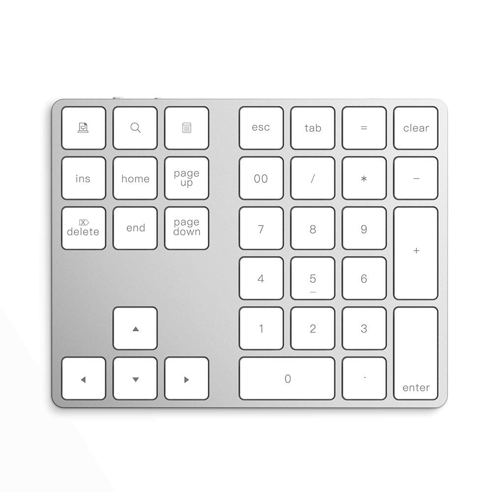 

Aluminum Alloy 34 Keys Bluetooth Wireless Numeric Keypad Keyboard (Silver, 501 Original