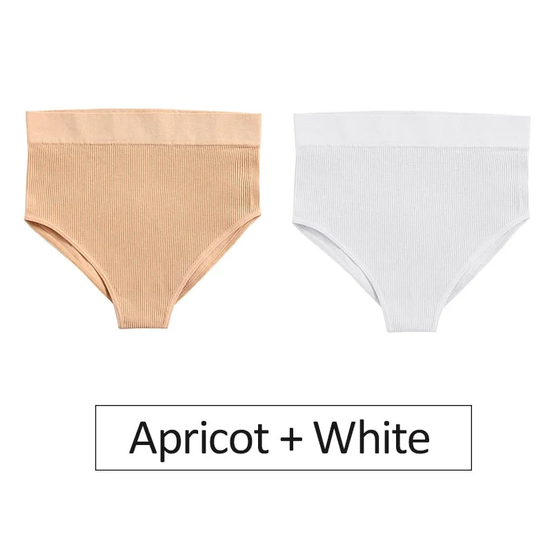 2PCS/Set Women's Panties High Waist Seamless Underwear Female Underpants Woman Sexy Briefs Ladies Panties Intimates Lingerie