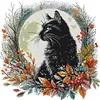 Autumn Night Black Cat-14CT Stamped Cross Stitch 35*35cm/13.78*13.78in tapestrymarket