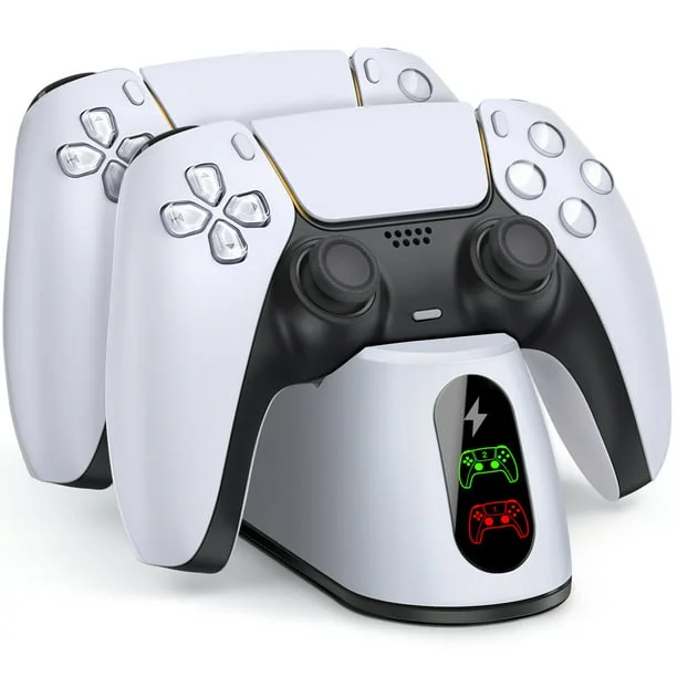 DinoFire Charger Station for PS5 Controller,Fast Charging Dock for Dual Playstation 5 Controllers Stand Dualsense Controller & LED Indicators