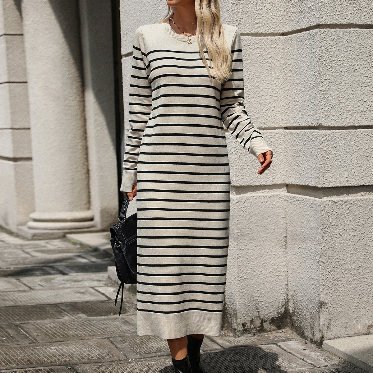 Mature Women Fashion Autumn And Winter Long Sleeve Dresses