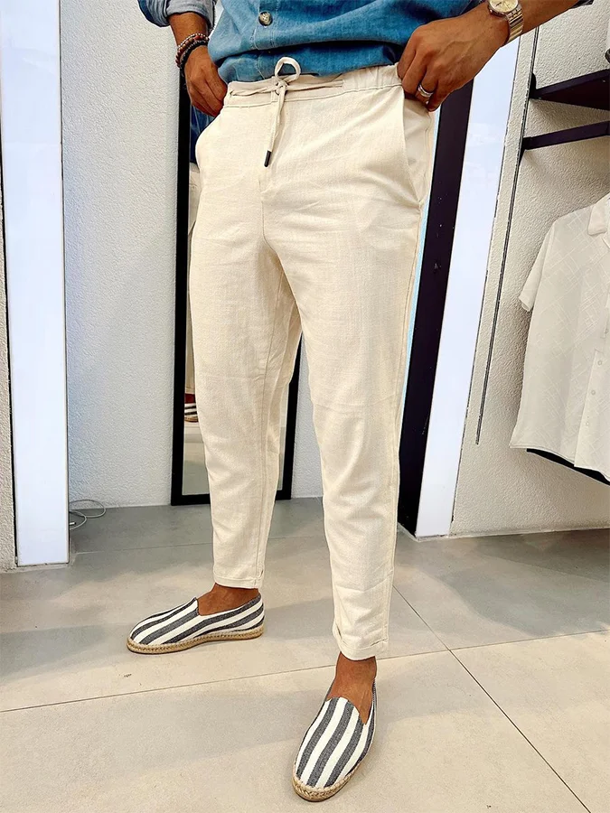 Men's Casual Beige Pants