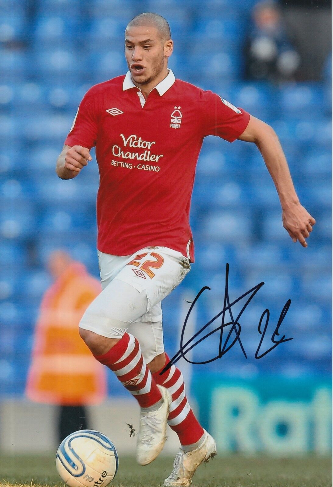 NOTTINGHAM FOREST HAND SIGNED ADLENE GUEDIOURA 12X8 Photo Poster painting 1.