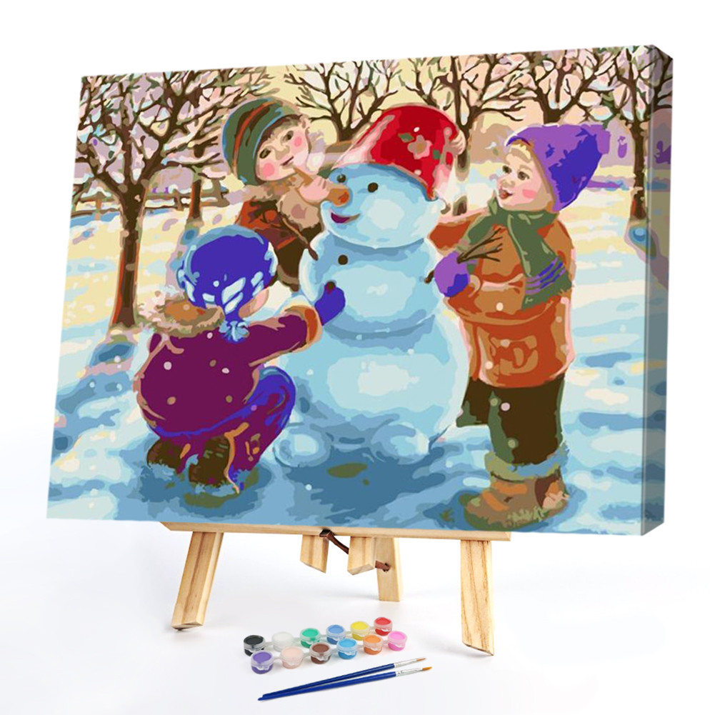 

40*50CM - Paint By Numbers - Make Snowman, 501 Original