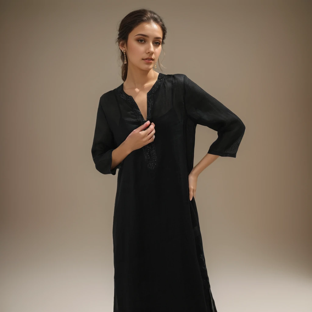 Pure Ramie Women's Long Dress Sequined Embroidery Retro REAL SILK LIFE