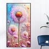 Pink Dandelions-Full Round Diamond Painting(40x70cm)