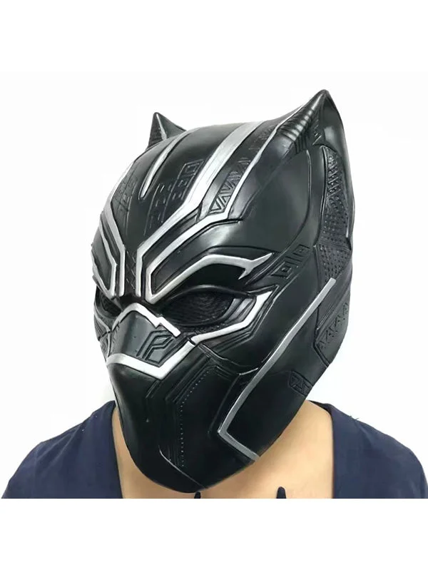 Black Panther Cosplay Mask Halloween Latex Head Mask-elleschic