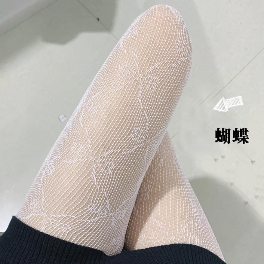 Uveng Uveng Lace Lace Bottom Socks 2023 New Fishing Net Stockings Outside Wearing Leggings Stockings Women Hollow Socks