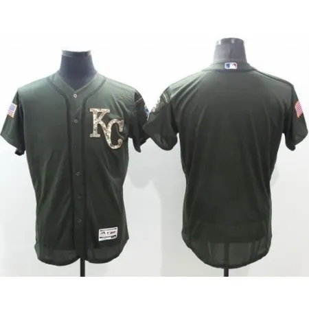 Royals Blank Green Flexbase Authentic Collection Salute to Service Stitched MLB Jersey