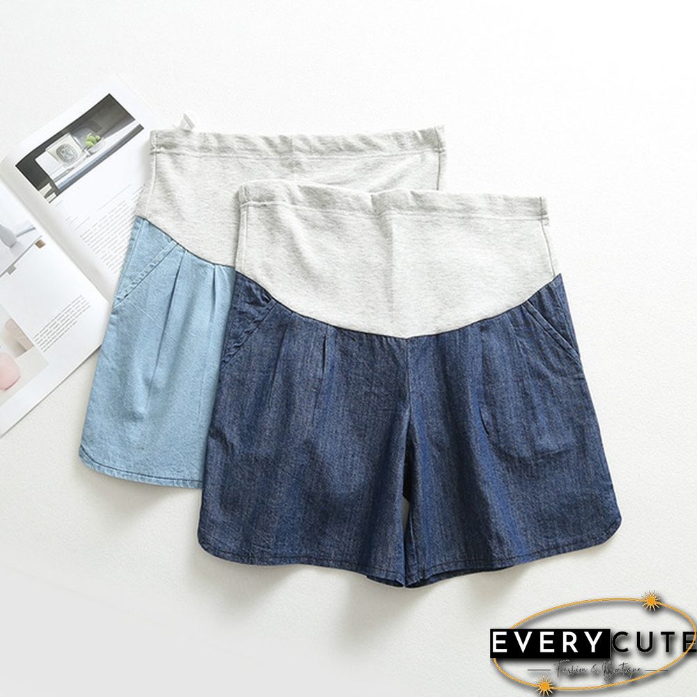 Maternity Pregnancy Women Pregnant Summer Denim Shorts Over Bump Pants Casual
