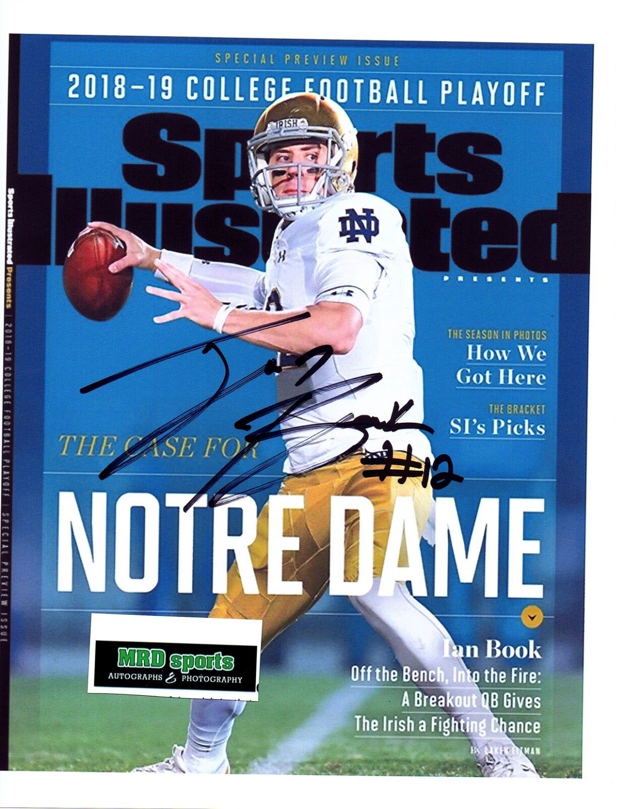 Ian Book REPRINT signed autographed Sports Illustrated Cover 8x10 Notre Dame