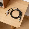 1/8in TRS Stereo Splitter Cable Male To Dual Male 3.5mm Y-Splitter Stereo Audio Cable for Speakers Headphone Cell Phone PC Laptop