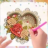 6Pcs Diamond Painting Flowers Hearts Fridge Magnet for DIY Art Crafts