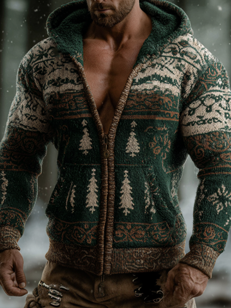 Men's Winter Retro Christmas Warm Knitted Sweater Coat elevenforest