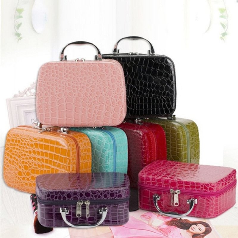 Hot Sale Women Beauticians Cosmetic Bags Travel Handbags PU Leather Organizer Makeup Bag Wash Bags Make Up Elegant Cosmetic Case US Mall Lifes