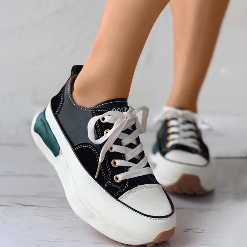Women's Eyelet Lace-up Casual Muffin Sneakers- Catchfuns - Offers Fashion and Quality Sneakers