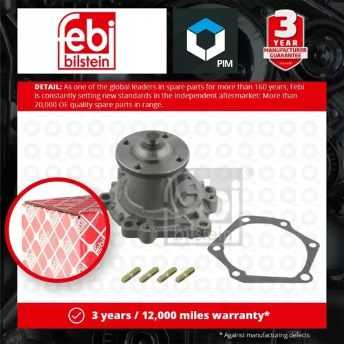 Water Pump fits TOYOTA HILUX 2.4D 83 to 05 Coolant 1610009092 1610059155 Febi Parts