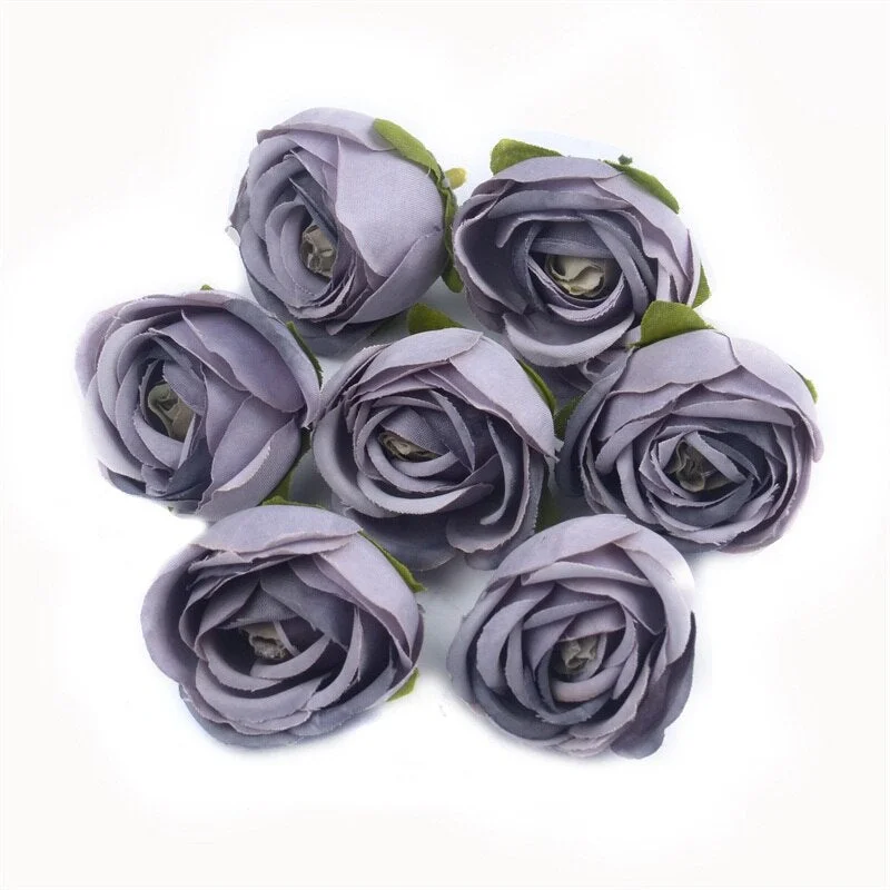 3/20pcs 4cm Artificial Silk Tea Rose Flower Head For Wedding Home Decoration DIY Wreath Scrapbook Fake Flowers Wall Craft