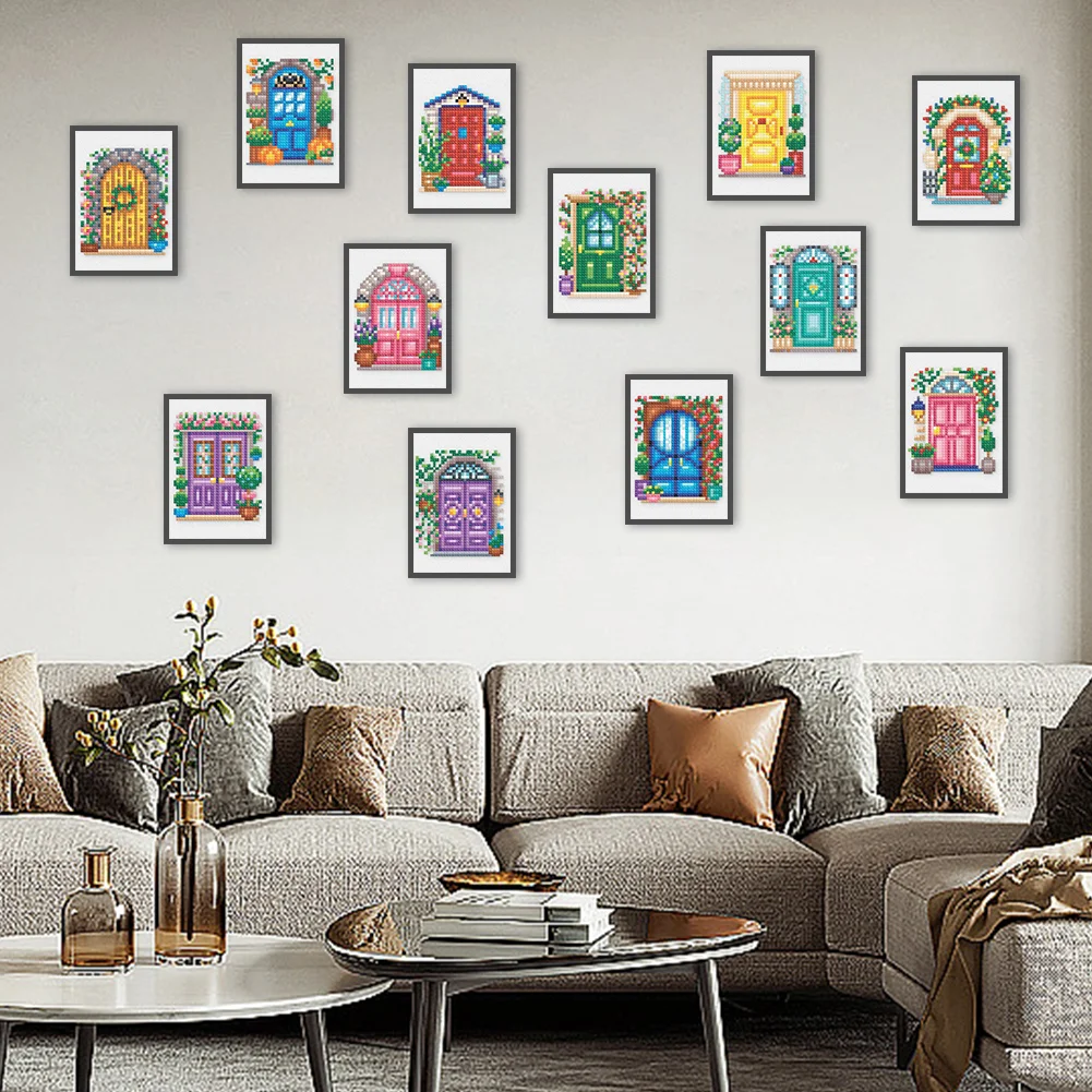 12pcs/a set 5D DIY Garden Full Square Drill Partial AB Drill Diamond Painting(16*20cm)