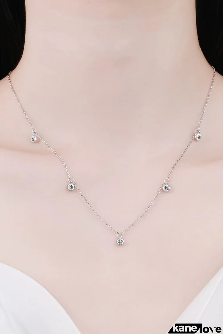 Moissanite Rhodium-Plated Necklace